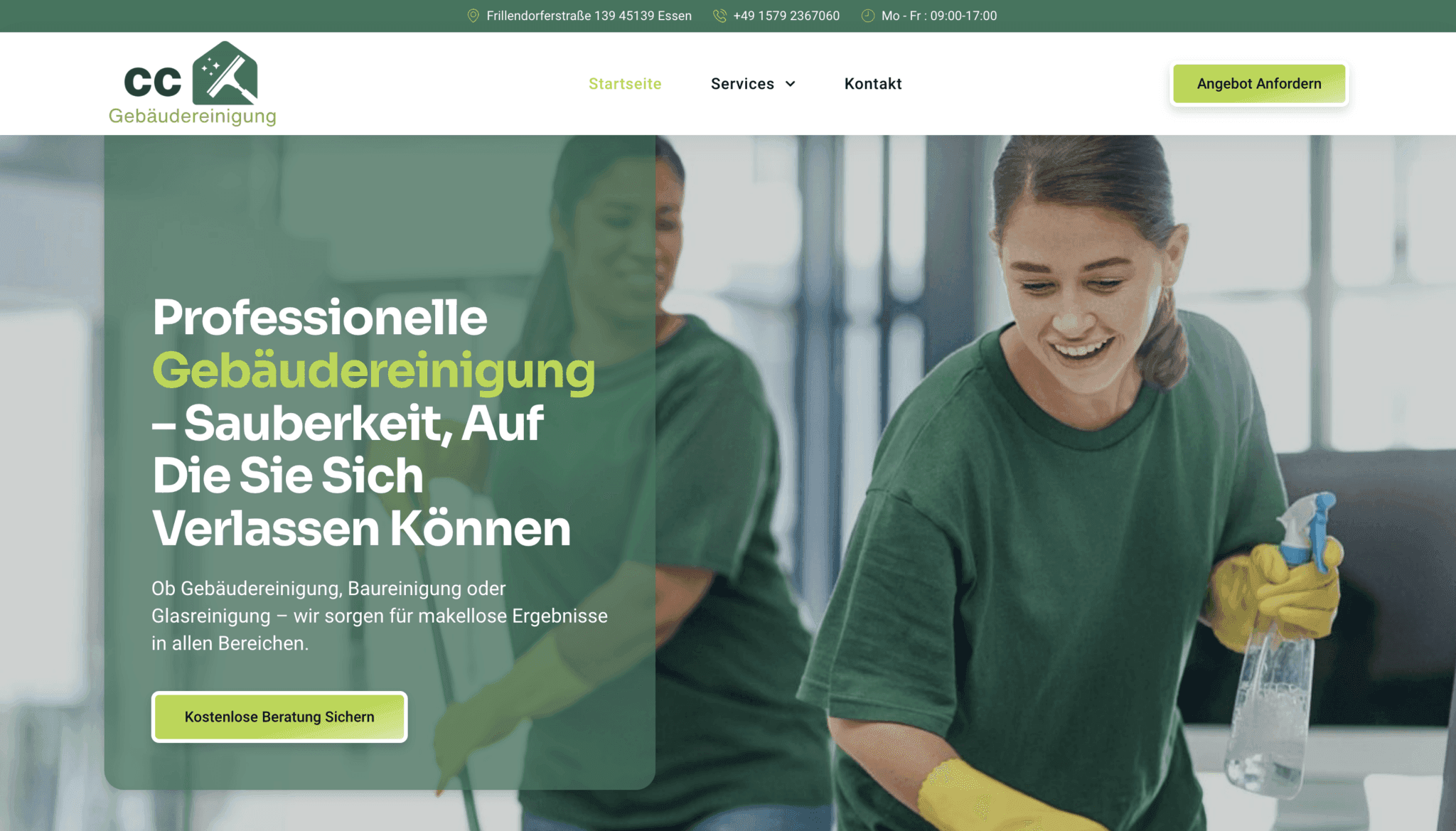 Gebäudereinigung CC – SEO-Website