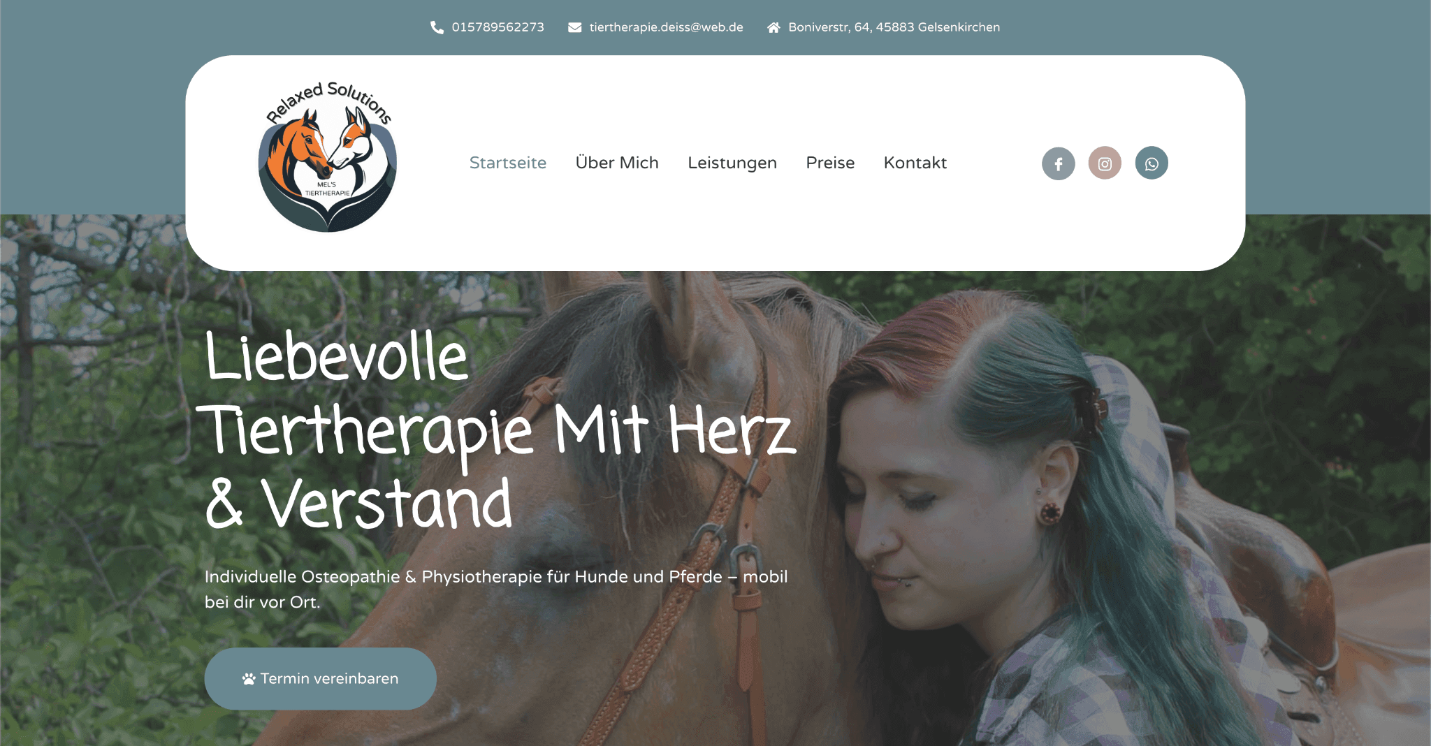 Mel's Tiertherapie – Logo & Website