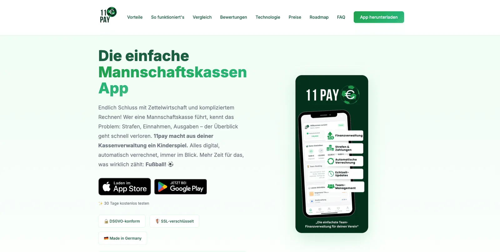 11pay – Mannschaftskasse App