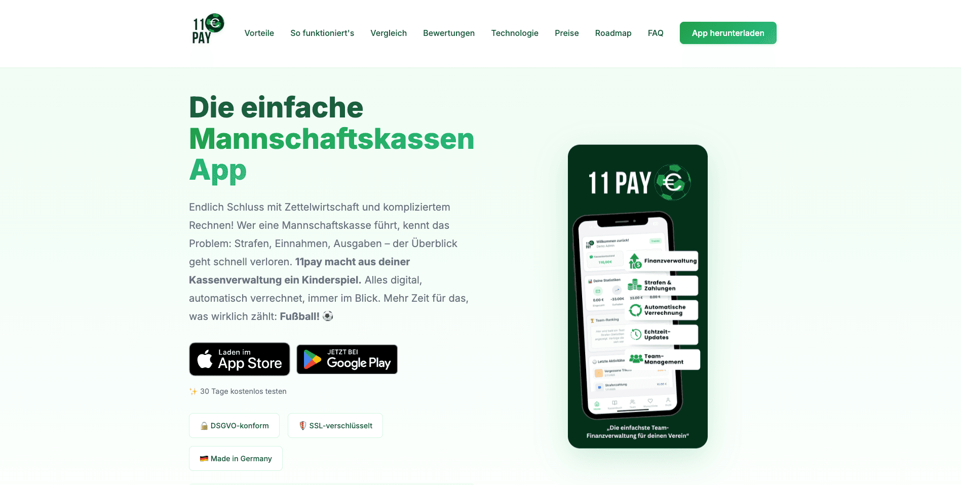 11pay – FinTech App - Native iOS & Android App für Team-Kassenverwaltung