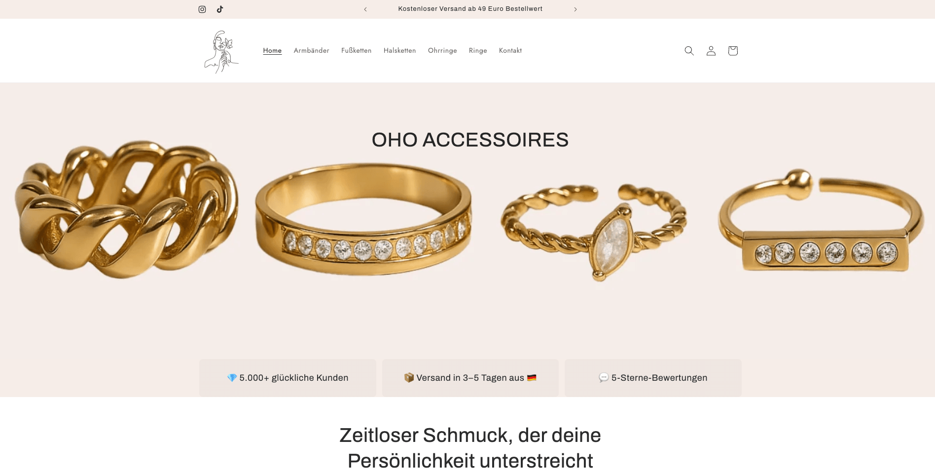 OHO Accessoires – Schmuck-Shop - Stilvoller Shopify-Shop für Schmuck